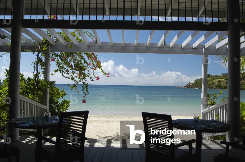 Tables on Patio of Beach Hotel (photo)