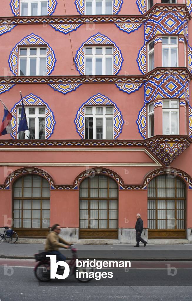 Exterior of the former Cooperative Bank. Ljubljana. Slovenia., Ljubljana. Slovenia. (photo)