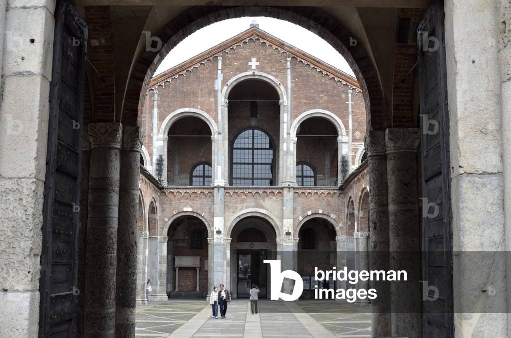 View of St. Ambrogio Church Built Between 379 - 386 Ad, Milan, Italy (photo)