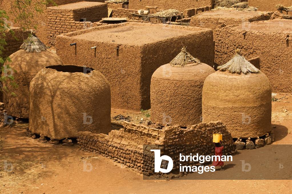 Niger, Central Niger, Tahoa, from rooftop of its World famous Friday Mosque, Yaama Village, Aerial view of Yaama Village (photo)
