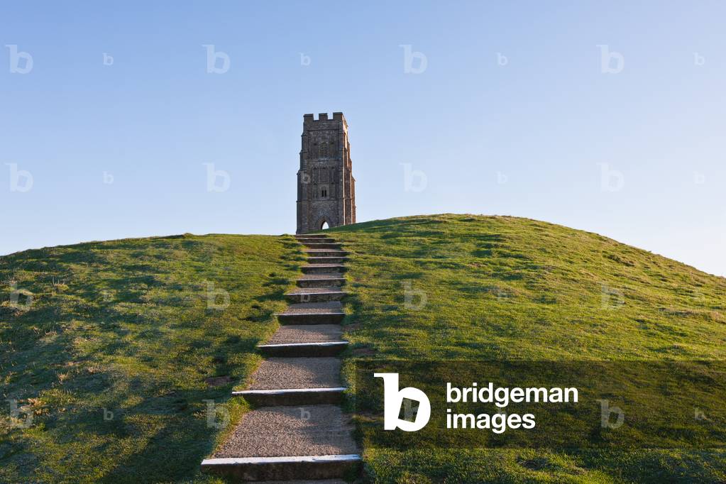 Tower on Top of Hill, Glastonbury,Somerset,England (photo)