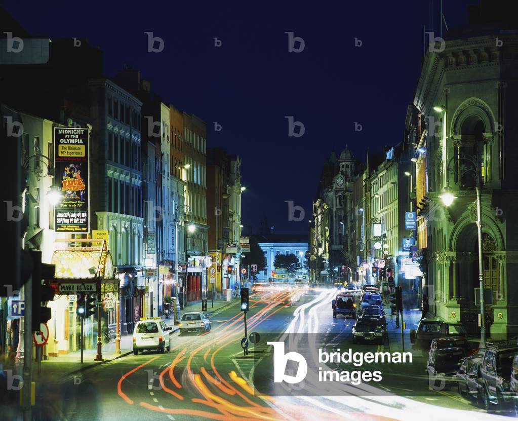 Dame Street, Co Dublin, Ireland; Dame Street At Night (photo)