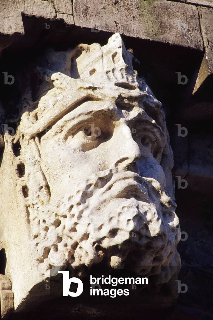 Bishop's Gate, Derry City, County Derry, Ireland, Wall Carving Of River God (photo)