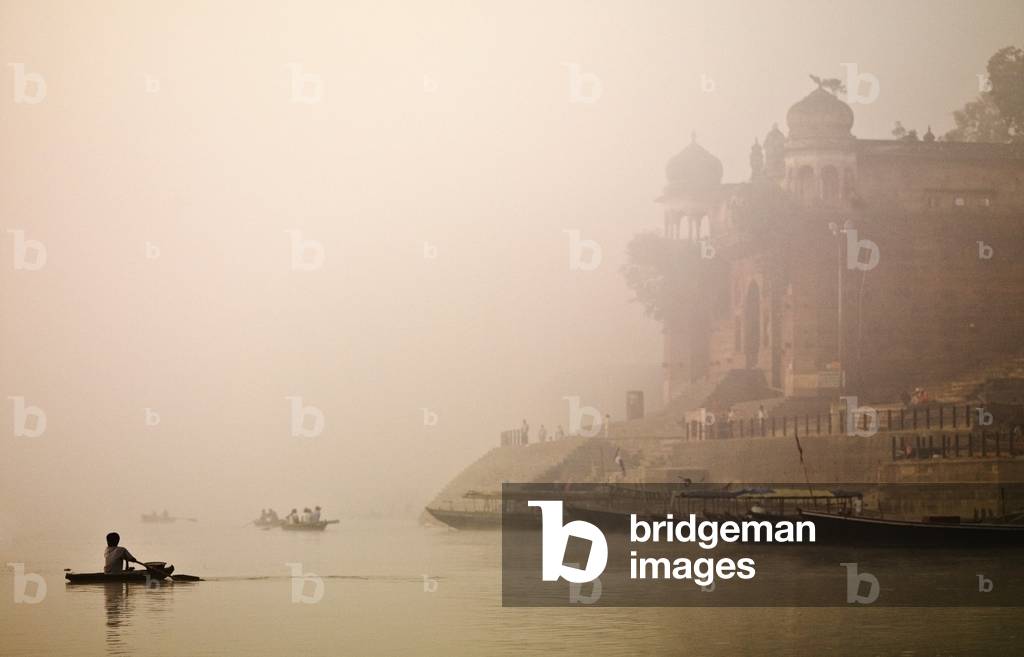 Boats on the River, Ganges River, Varanasi, India (photo)
