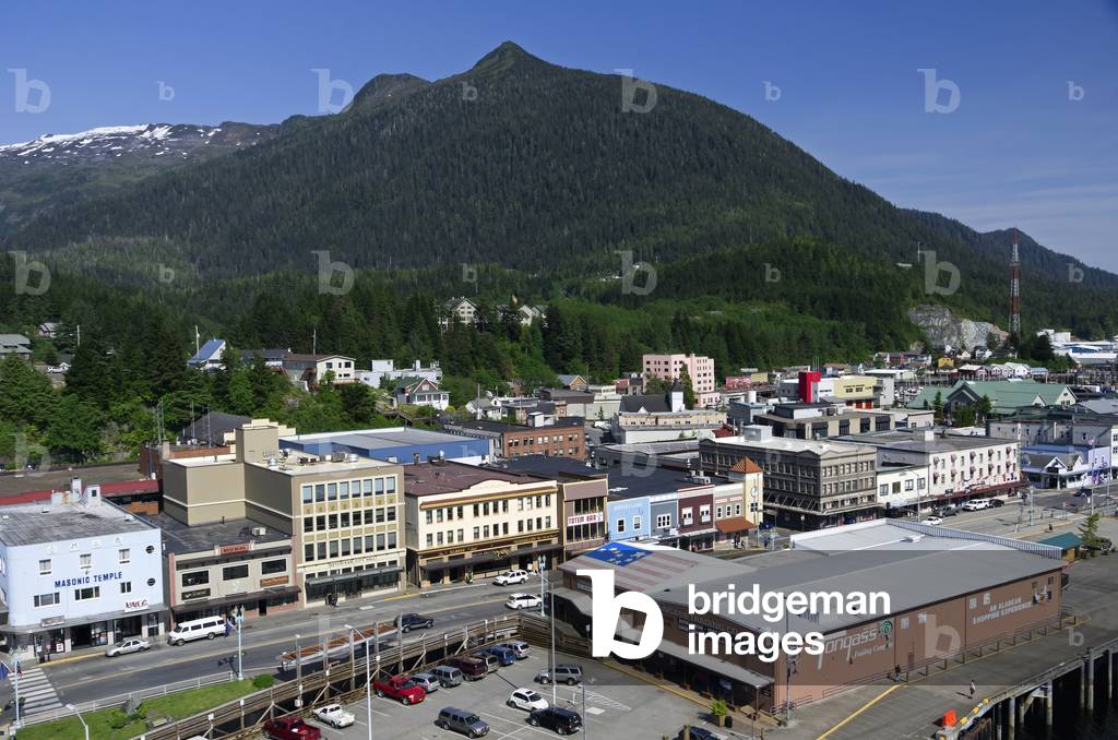 View overlooking downtown Ketchikan on a sunny Summer day, Southeast Alaska (photo)