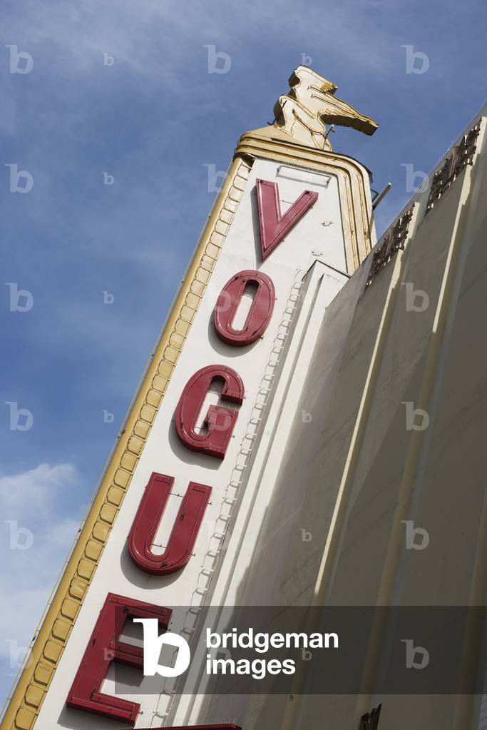 Sign for the historic Vogue Theatre, Vancouver, British Columbia, Canada (photo)