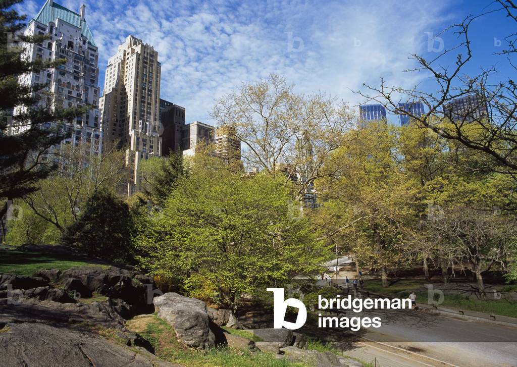 Time Warner Towers as Viewed from Central Park, New York, USA (photo)