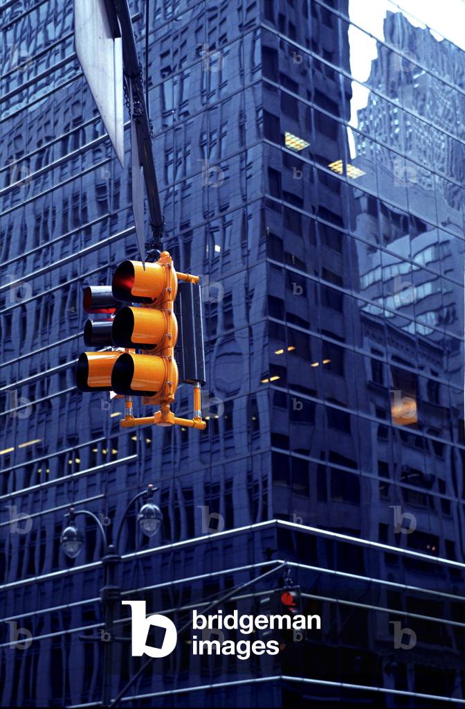 New York City, Glass Skyscraper, Traffic Lights, USA(photo)