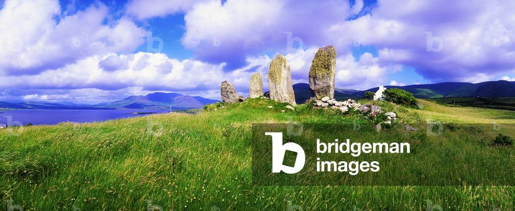 Lake Currane, Co Kerry, Ireland; Standing Stones Near Waterville (photo)