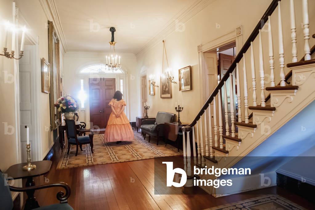 USA, Louisiana, Oak Alley Plantation, Vacherie, Colonial style house interior (photo)