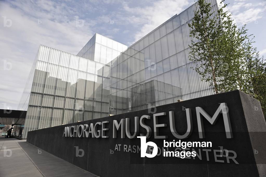 View Of The West Entrance Of The Anchorage Museum At The Rasmuson Center In Downtown Anchorage, Southcentral Alaska, Summer/N (photo)