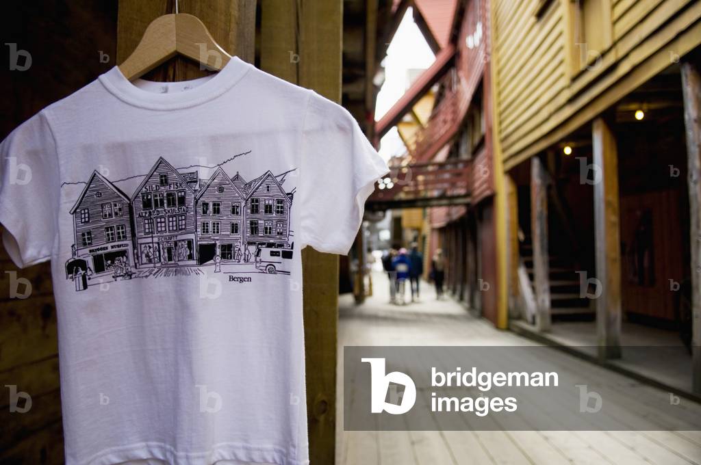 Hordaland. Norway, Historic warehouses on Bryggen Wharf, Bergen (photo)