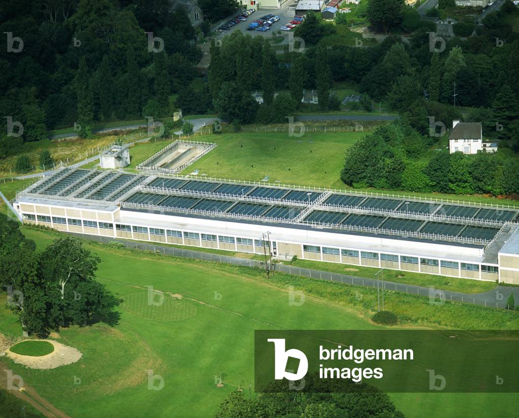 High Angle View Of A Sewage Treatment Facility (photo)