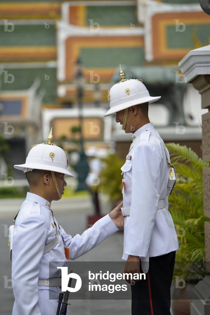 Royal Palace guard inspection, Wat Phra Kaew and the Grand Palace, Bangkok, Thailand (photo)