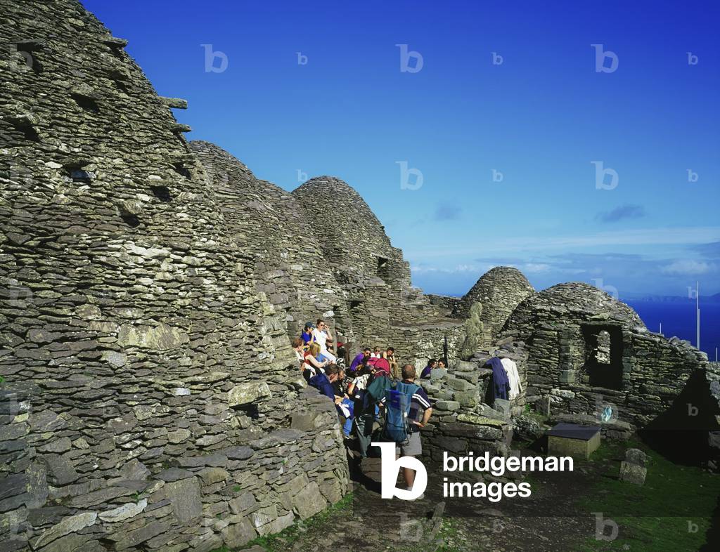 Skellig Islands, Co Kerry, Ireland; Tourists At The Skellig Michael (photo)