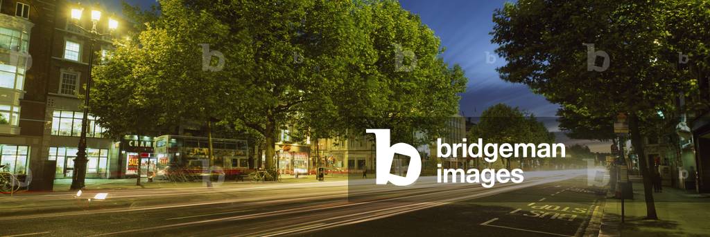 O'connell Street, Dublin, Co Dublin, Ireland; Car Lights In Street (photo)