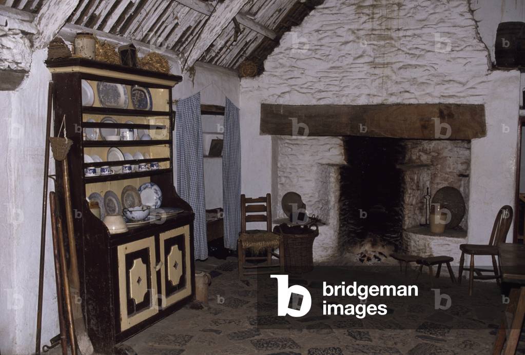Bunratty Folk Park, Co Clare, Ireland; Interior Of A Home At A Folk Park (photo)