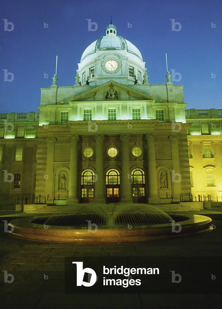 Department Of An Taoiseach, Co Dublin, Ireland; Exterior Of Department Of Prime Minister At Night (photo)