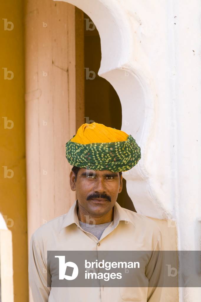 Fort Mehrangarh, Male Guard in Doorway of Fort Palace, Jaipur, Rajasthan, India (photo)