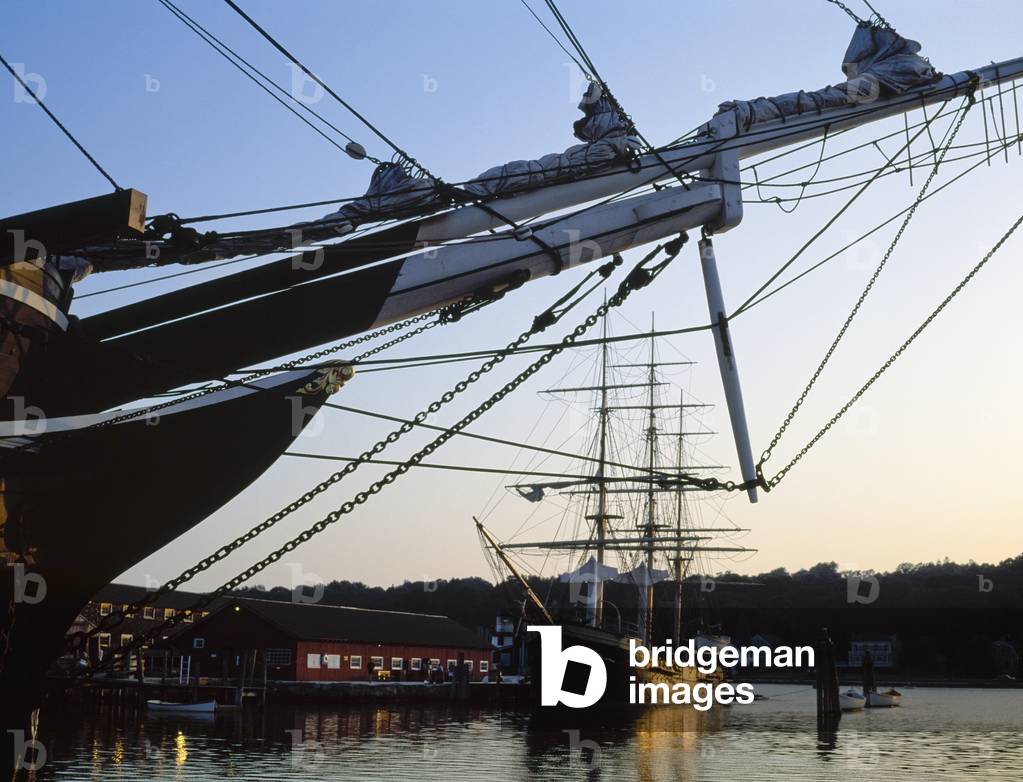 Tall Ships; Bow Of A Ship With Another Tall Ship In The Distance (photo)