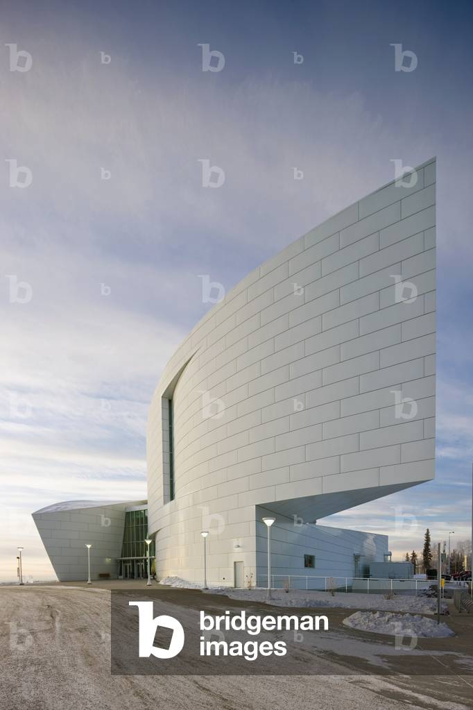 University Of Alaska At Fairbanks Museum Of The North During Winter, Interior Alaska (photo)
