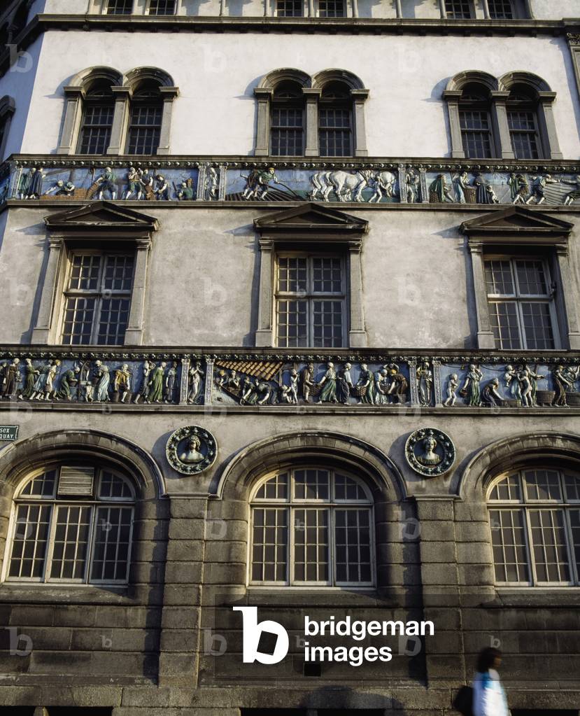 Detail Of Intricate Carvings On The Exterior Of A Building (photo)