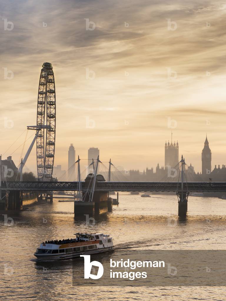 Millenium Wheel with Big Ben, London, England, UK  (photo)