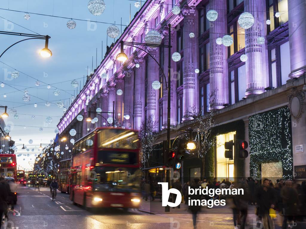 Oxford Street and Christmas at Selfridges, London, England, UK  (photo)
