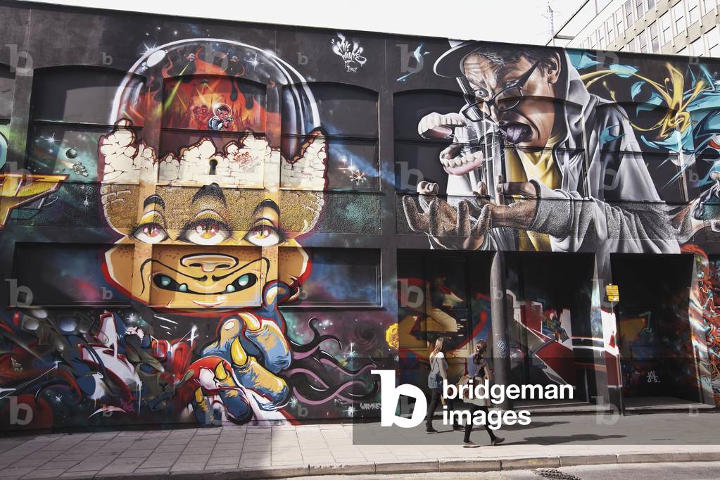 World's top graffiti artists showing their legally produced art work, See No Evil, Bristol, England, UK  (photo)