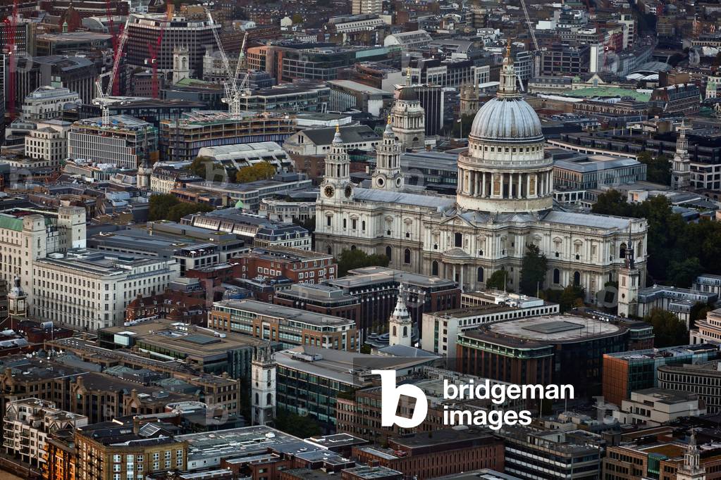 Elevated view from the Shard Building of St. Paul's Cathedral, London, England, UK  (photo)
