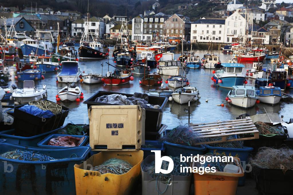 Fishing Boats in Megavissey Harbour, Cornwall, England, UK  (photo)