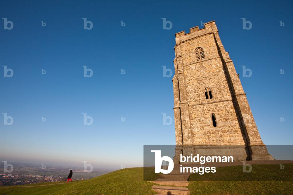 Tower on Top of Hill, Glastonbury,Somerset,England (photo)