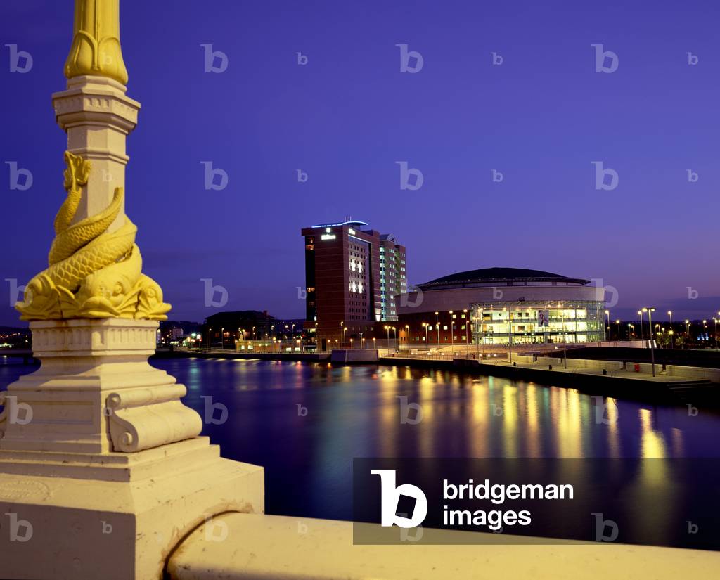 Waterfront Hall Viewed From Queens Bridge, Belfast, Northern Ireland (photo)