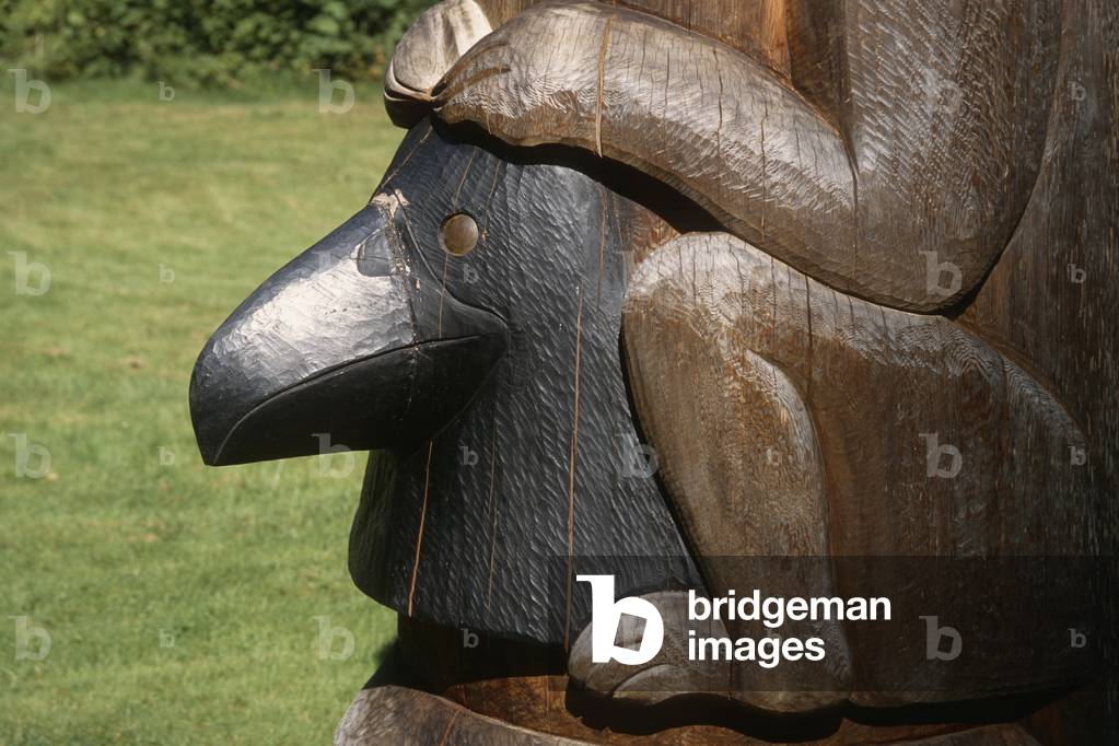 Closeup Of K'alyaan Totem Pole Nat'l Historic Park Ak Sitka (photo)