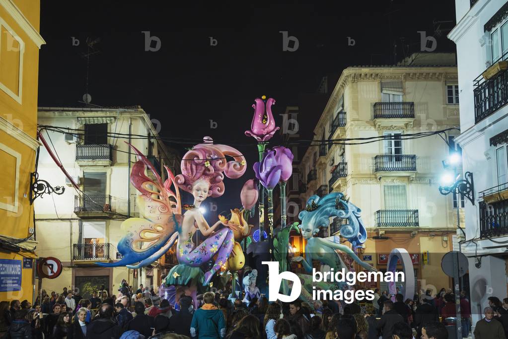 Falla During Fallas Festival, Valencia, Spain (photo)