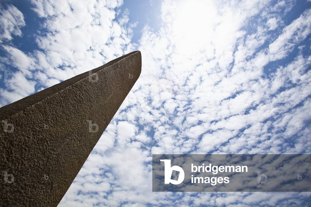 Axumite stelae at the Church of Our Lady Mary of Zion, Axum, Tigray, Ethiopia (photo)