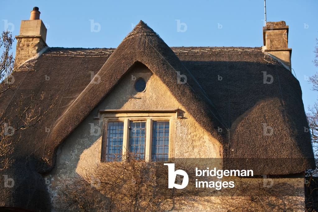 Facade of Thatched Roof House, Wiltshire, England, UK  (photo)