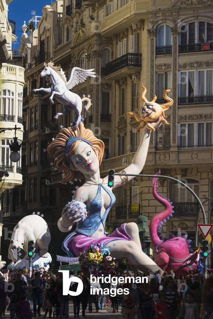 Large Falla on Display on Street in Centre, Valencia, Spain (photo)