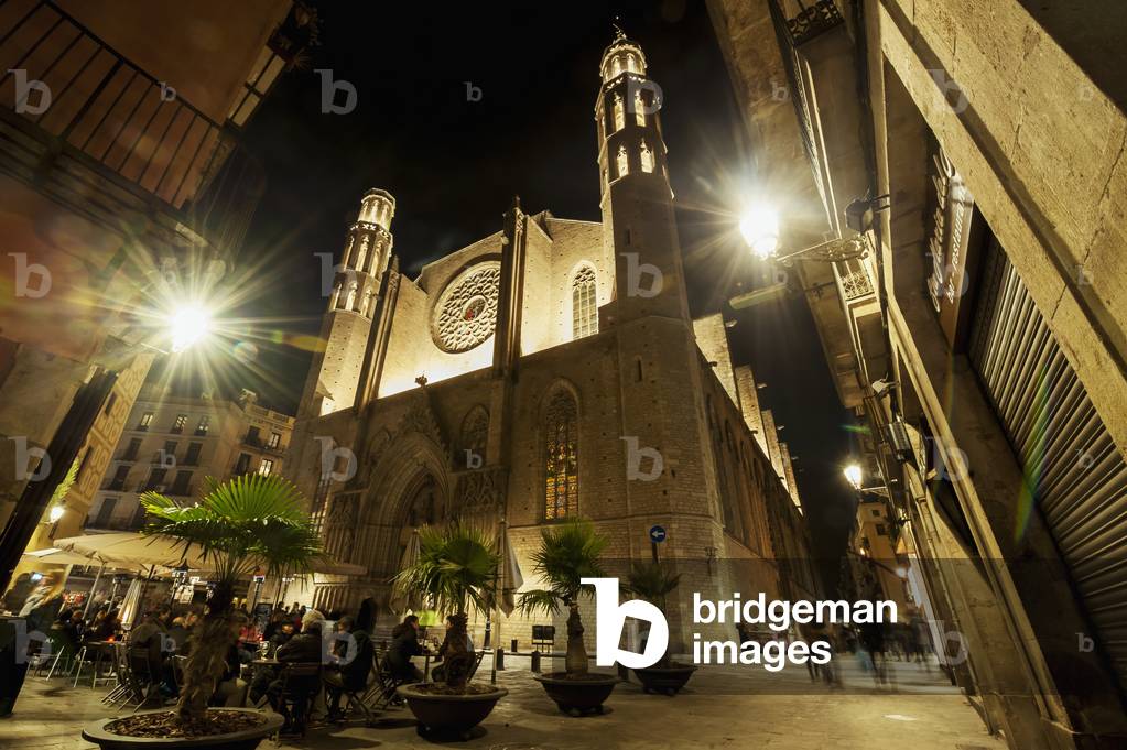 Basilica of Santa Maria del Mar in El Born, Barcelona, Catalonia, Spain (photo)