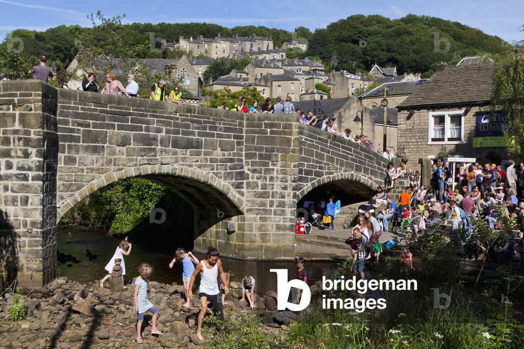 Children playing around Hebden Bridge, Yorkshire, England, UK  (photo)