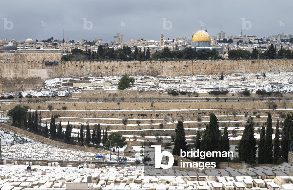 Israel, Mount of Olives, Jerusalem, 2013, Snow in Jerusalem on January 10 (photo)