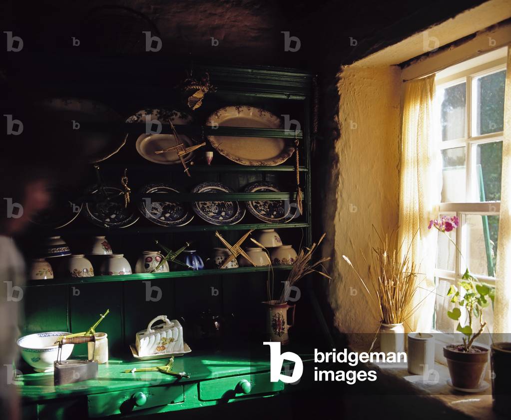 Omagh, Co Tyrone, Northern Ireland, Cottage Interior At The Ulster-American Folk Park (photo)