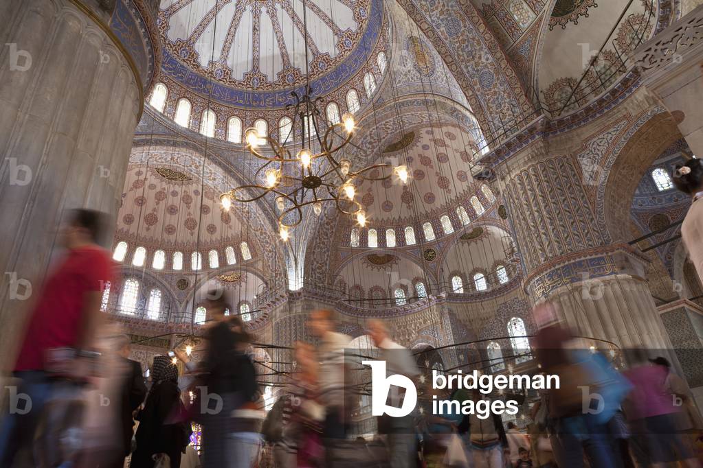Interior of the Blue Mosque, Istanbul, Turkey (photo)