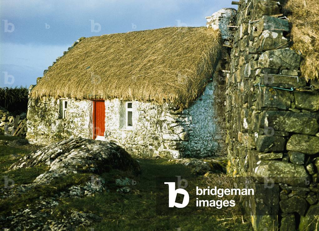 Connemara, County Galway, Ireland; Traditional Irish Cottage (photo)