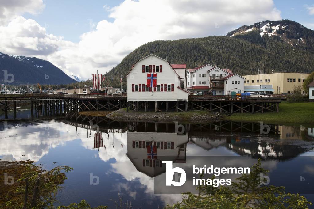 Sons of Norway Hall on Hammer Slough in Petersburg, Southeast Alaska, USA (photo)