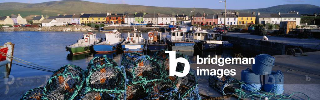 Fishing Boat Moored At A Harbor, Portmagee Harbor, Ring Of Kerry, County Kerry, Republic Of Ireland (photo)