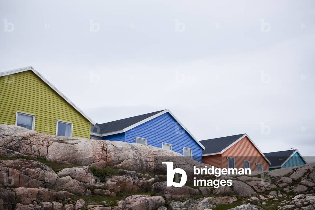 Colourful Houses Around Ilulissat on the West Coast of Greenland. (photo)