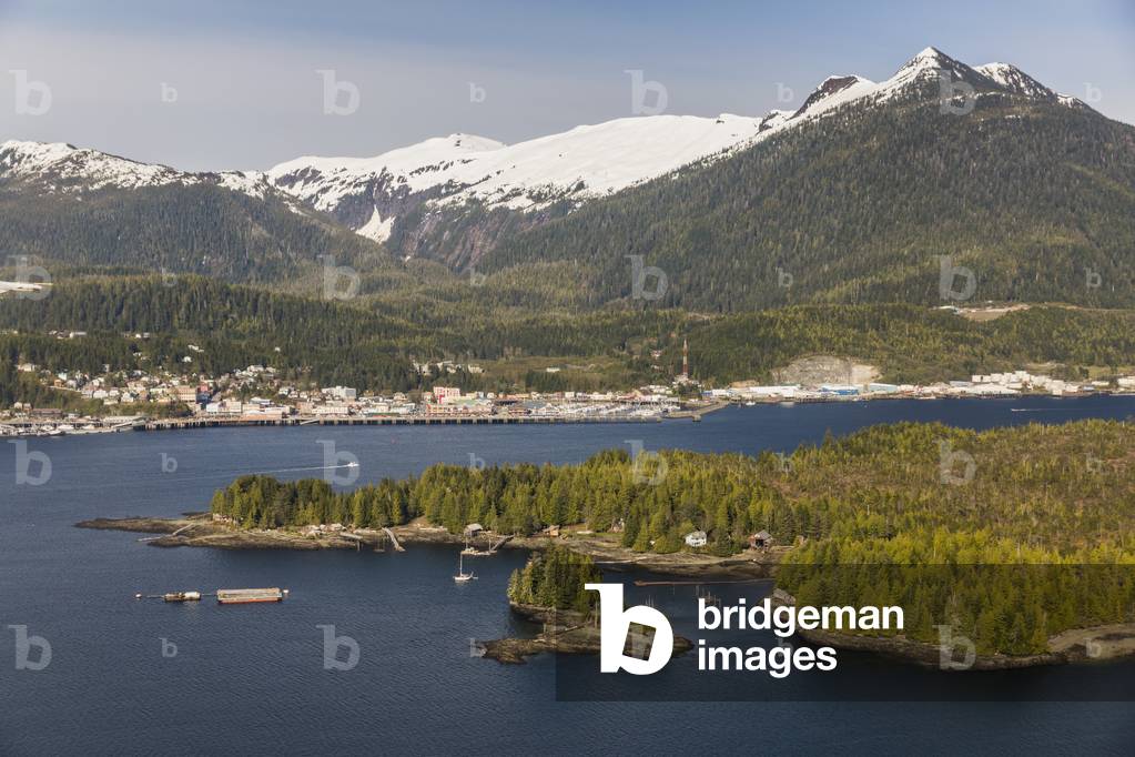 Aerial view of Ketchikan and the Inside Passage, Southeast Alaska, Spring (photo)
