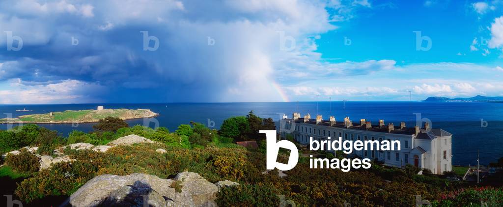 Dalkey Island With Rainbow, Dublin, Ireland. (photo)