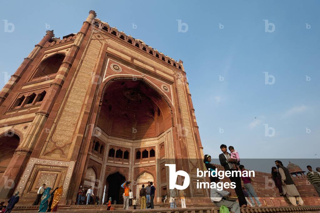 India, Fatehpur Sikri, Agra, Buland Darwaza (Great Gate) of Jami Masjid (photo)